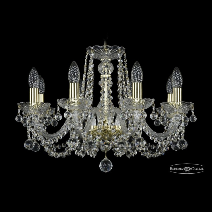 Люстра хрустальная 1402/8/195 G Balls Bohemia Ivele Crystal (Стеклянный рожок)