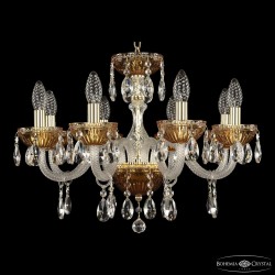 Люстра с цветным хрусталём 5417/8/195 G Amber/M-1G Bohemia Ivele Crystal (5417)