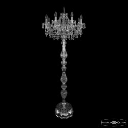 Торшер хрустальный 1403T1/8/195-160 Ni Bohemia Ivele Crystal (Стеклянный рожок)