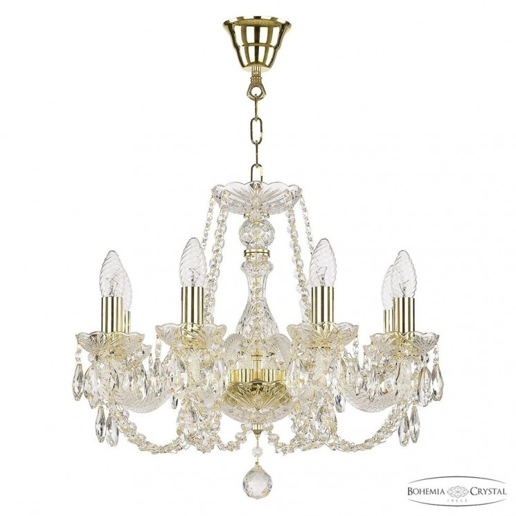 Люстра хрустальная 101/8/165 G Bohemia Ivele Crystal (Стеклянный рожок)