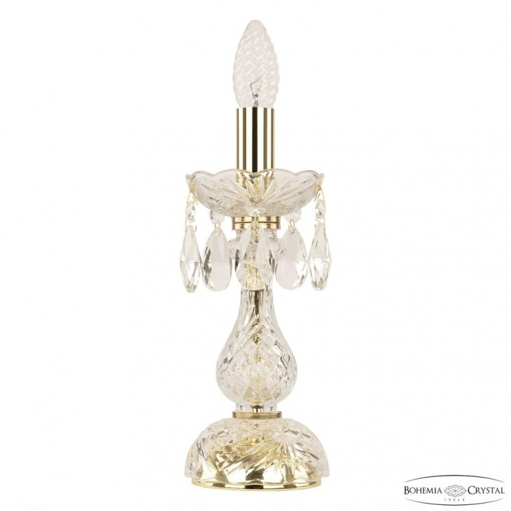 Настольная лампа хрустальная 105L/1-27 G Bohemia Ivele Crystal (Стеклянный рожок)