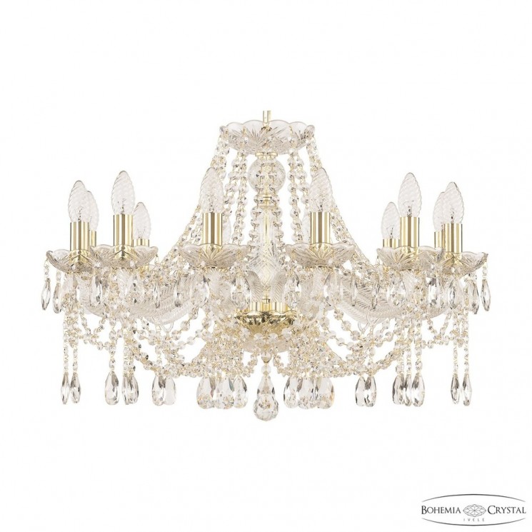 Люстра хрустальная 107/12/240 G Bohemia Ivele Crystal (Стеклянный рожок)
