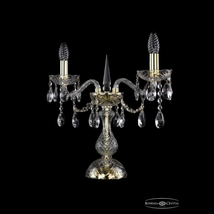 Настольная лампа 1413L/2/141-39 G Bohemia Ivele Crystal (Стеклянный рожок)