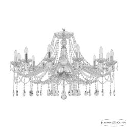 Люстра хрустальная 107/12/360 Ni Bohemia Ivele Crystal (Стеклянный рожок)