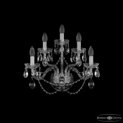 Бра хрустальные 1402B/2+2+1/195/XL Ni Bohemia Ivele Crystal (Стеклянный рожок)
