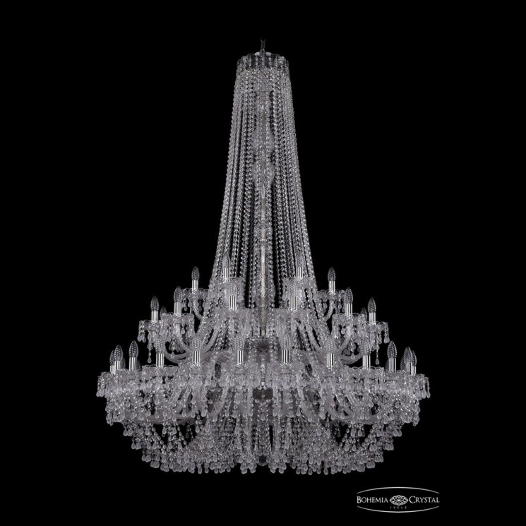 Люстра хрустальная 1410/24+12+6/460/h-175/2d Ni V0300 Bohemia Ivele Crystal (Стеклянный рожок)