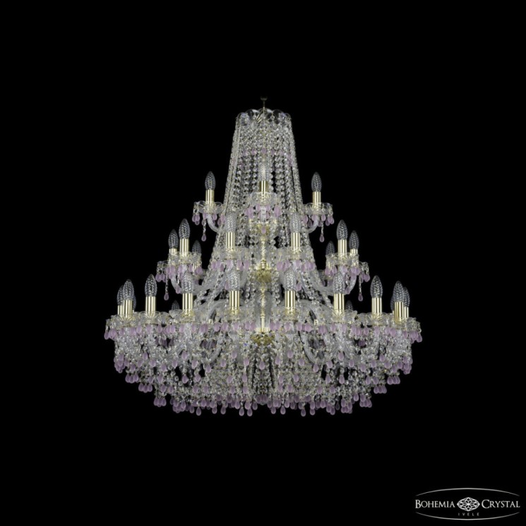 Люстра хрустальная 1410/20+10+5/360/3d G V7010 Bohemia Ivele Crystal (Стеклянный рожок)