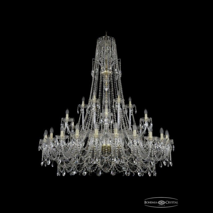 Люстра хрустальная 1411/24+6+6/530/XL-165 G Bohemia Ivele Crystal (Стеклянный рожок)