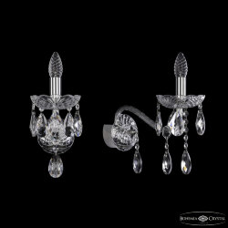 Бра хрустальные 1413B/1/200/XL Ni Bohemia Ivele Crystal