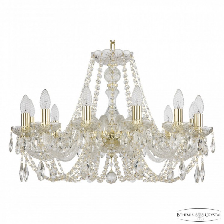 Люстра хрустальная 101/12/240 G Bohemia Ivele Crystal (Стеклянный рожок)
