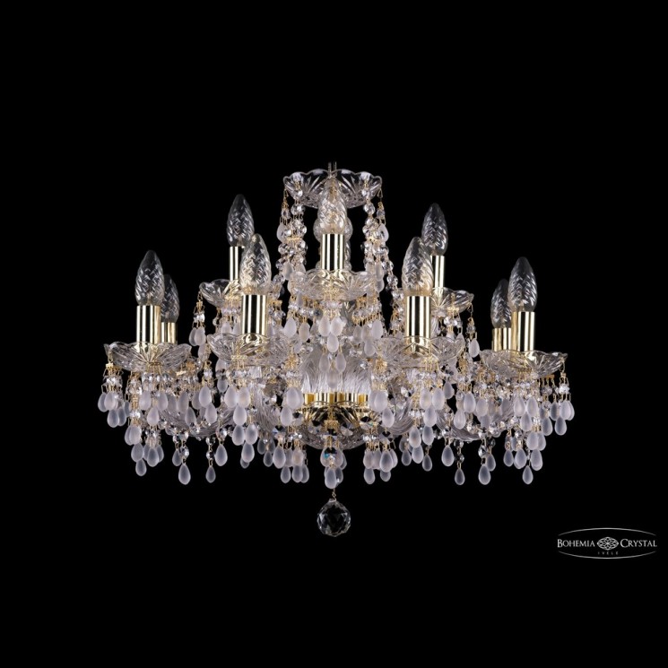 Люстра хрустальная 1410/8+4/195 G V0300 Bohemia Ivele Crystal (Стеклянный рожок)