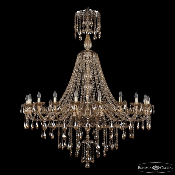 Люстра хрустальная 1415/20/530/XL-180 G M721 Bohemia Ivele Crystal (Стеклянный рожок)
