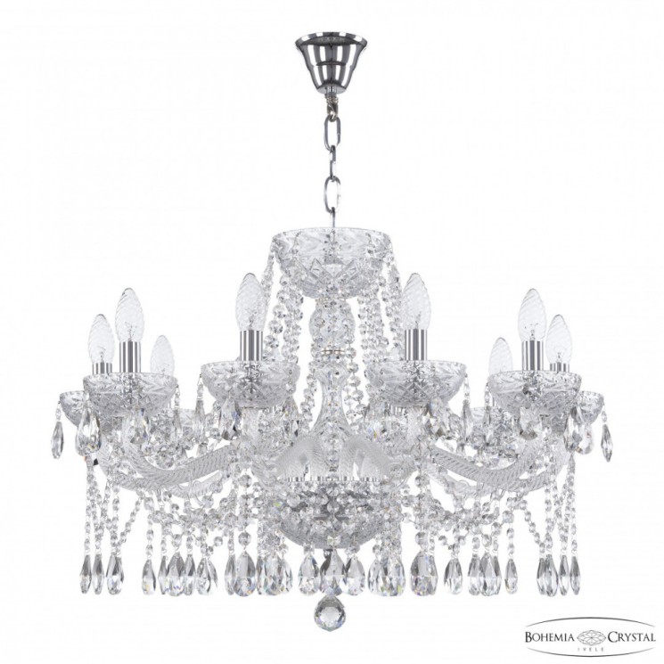Люстра с цветным хрусталём 5413/10/240 Ni Clear/M-1F Bohemia Ivele Crystal (5413)
