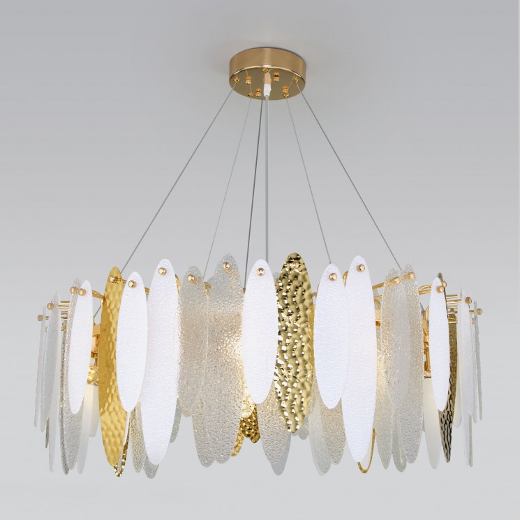 Подвесная люстра с фактурным стеклом                      Bogate's  326/10 золото