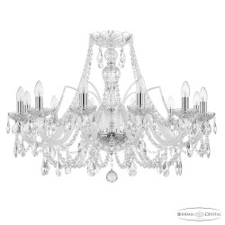 Люстра хрустальная 105/12/300 Ni Bohemia Ivele Crystal (Стеклянный рожок)