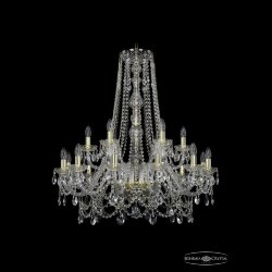 Люстра хрустальная 1411/12+6/300/h-94 G Bohemia Ivele Crystal (Стеклянный рожок)