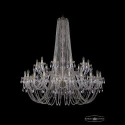 Люстра хрустальная 1402/24+12/530/h-160 G Bohemia Ivele Crystal (Стеклянный рожок)