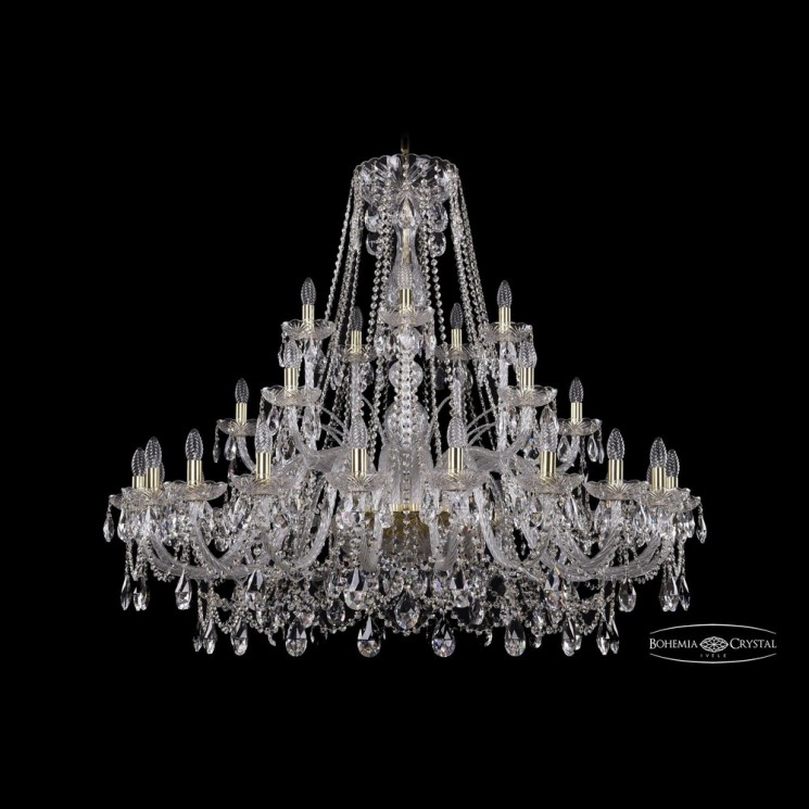 Люстра хрустальная 1411/20+5+5/460 G Bohemia Ivele Crystal (Стеклянный рожок)