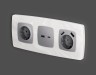 Ambrella Light Лицевая панель для розетки 2USB тип A+C QUANT Ambrella Volt OMEGA OP5110
