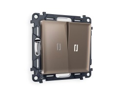 Ambrella Light Комплект механизма 2-клавишного проходного выключателя с подсветкой 5600K Ambrella Volt ALFA MA634035
