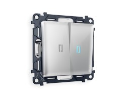 Ambrella Light Комплект механизма 2-клавишного проходного выключателя с подсветкой 10000K Ambrella Volt ALFA MA404040