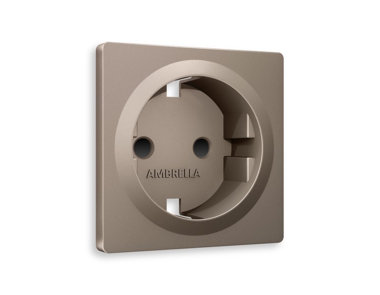 Ambrella Light Лицевая панель для электрической розетки с заземлением со шторками QUANT AP637 Ambrella Volt ALFA AP6370