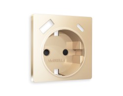 Ambrella Light Лицевая панель для электрической розетки с заземлением со шторками 2USB A+C QUANT Ambrella Volt ALFA AP6100