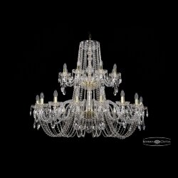 Люстра хрустальная 1402/16+8/400/2d G Bohemia Ivele Crystal (Стеклянный рожок)