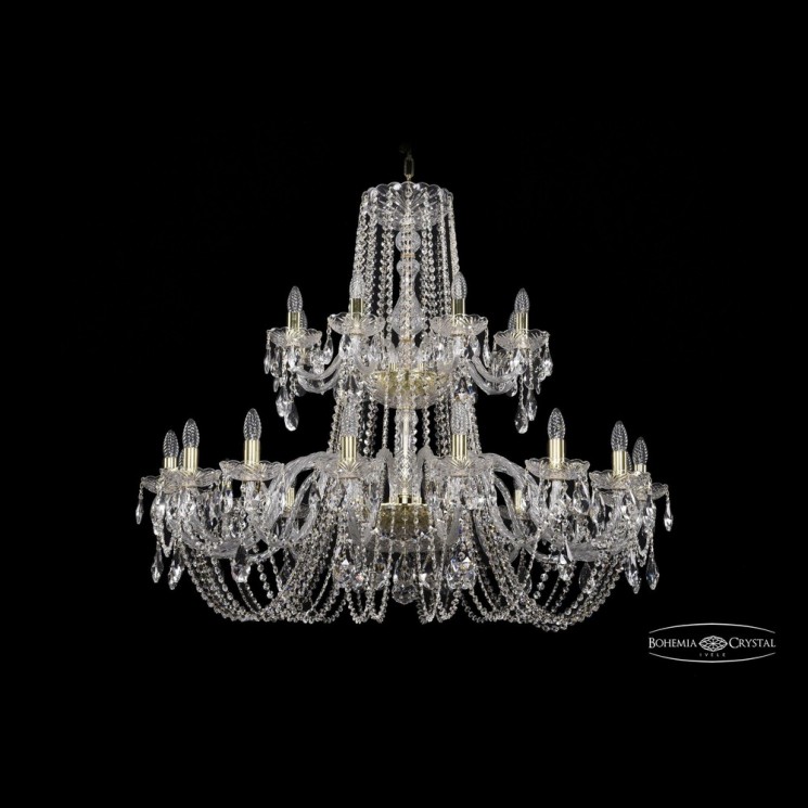 Люстра хрустальная 1402/16+8/400/2d G Bohemia Ivele Crystal (Стеклянный рожок)