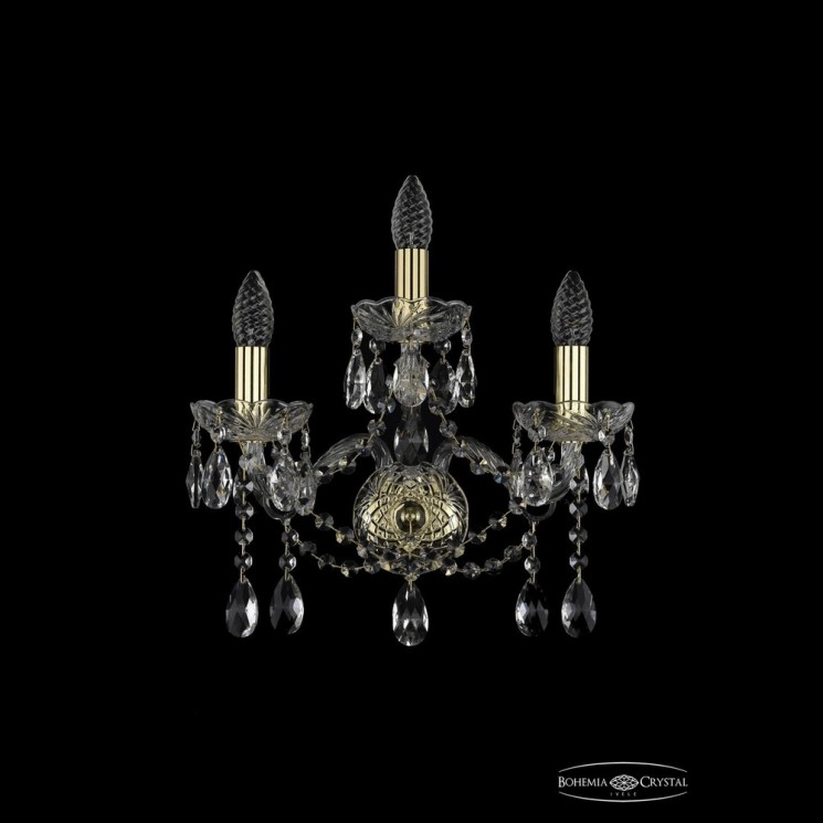 Бра хрустальные 1413B/2+1/165 G Bohemia Ivele Crystal (Стеклянный рожок)