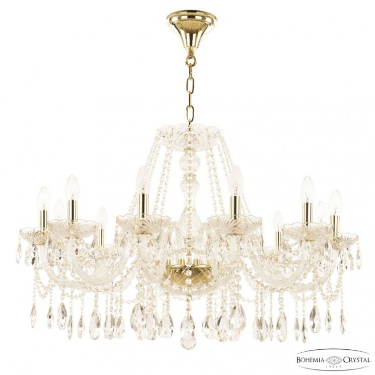 Люстра хрустальная 116/12/300 G Bohemia Ivele Crystal (Стеклянный рожок)