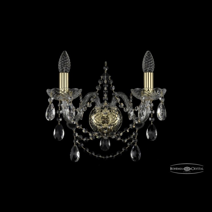 Бра хрустальные 1411B/2/160 G Bohemia Ivele Crystal (Стеклянный рожок)