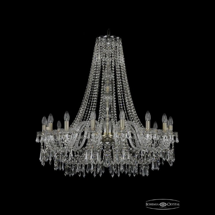 Люстра хрустальная 1403/16/360/h-100 Pa Bohemia Ivele Crystal (Стеклянный рожок)