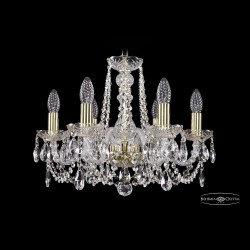 Люстра хрустальная 1402/6/160 G Bohemia Ivele Crystal (Стеклянный рожок)