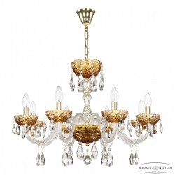 Люстра с цветным хрусталём 5417/8/240 G Amber/M-1F Bohemia Ivele Crystal (5417)