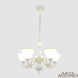 Люстра с плафонами подвесная 342837/5 WT+G Arte Milano (Подвесные)