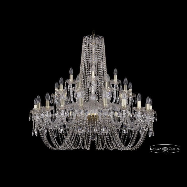 Люстра хрустальная 1402/20+10+5/360 G Bohemia Ivele Crystal (Стеклянный рожок)