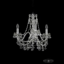Люстра хрустальная 1409/3/160 Ni Bohemia Ivele Crystal (Стеклянный рожок)