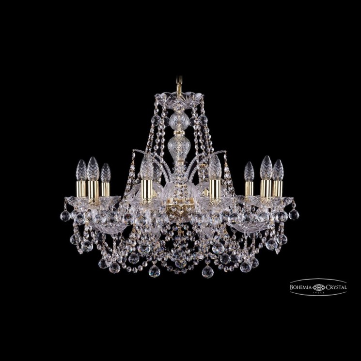 Люстра хрустальная 1411/10/240 G Balls Bohemia Ivele Crystal (Стеклянный рожок)