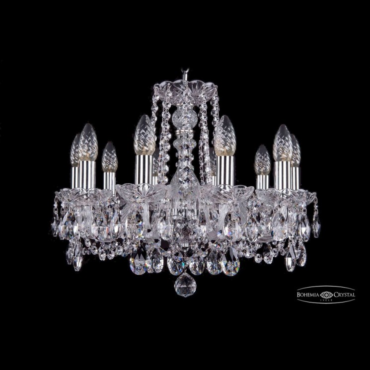 Люстра хрустальная 1402/10/160 Ni Bohemia Ivele Crystal (Стеклянный рожок)
