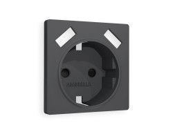 Ambrella Light Лицевая панель для электрической розетки с заземлением со шторками 2USB A+A QUANT Ambrella Volt ALFA AP9090