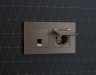 Ambrella Light Лицевая панель для электрической розетки с заземлением со шторками 2USB A+A QUANT Ambrella Volt ALFA AP9090