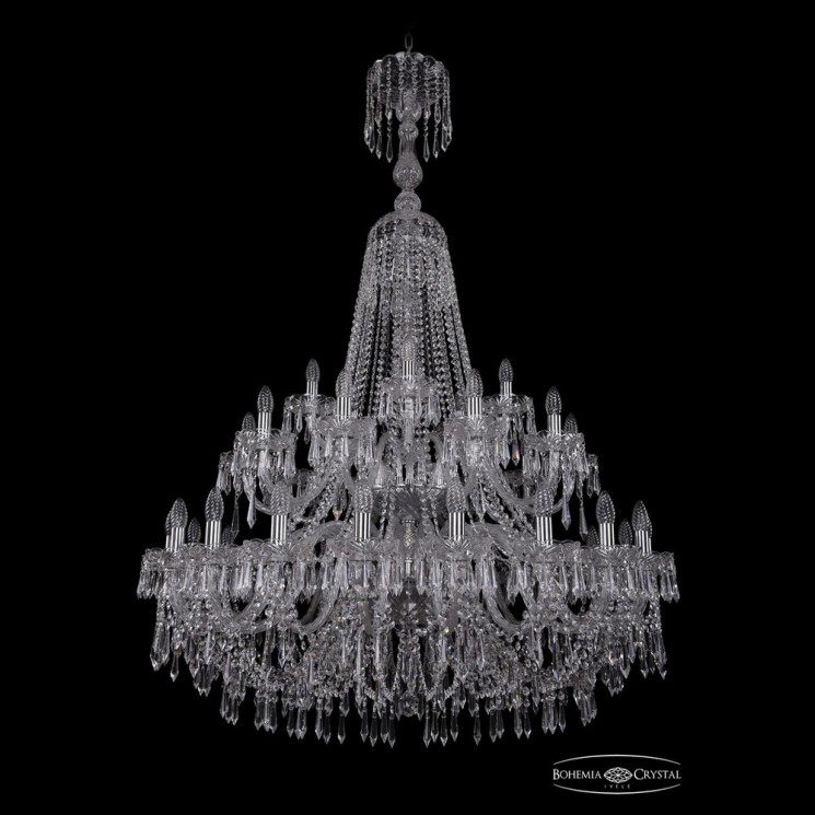 Люстра хрустальная 1403/20+10+5/400/XL-164/2d Ni Bohemia Ivele Crystal (Стеклянный рожок)