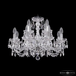 Люстра хрустальная 1402/8+4/195 Ni Bohemia Ivele Crystal (Стеклянный рожок)