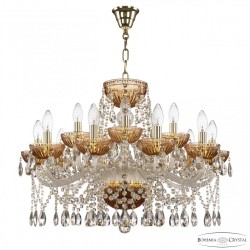 Люстра с цветным хрусталём 5413/10+5/240 G Amber/M-1G Bohemia Ivele Crystal (5413)