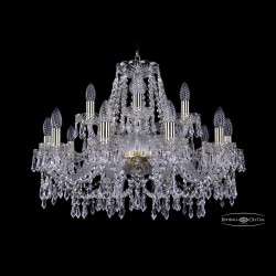 Люстра хрустальная 1403/10+5/240 G Bohemia Ivele Crystal (Стеклянный рожок)