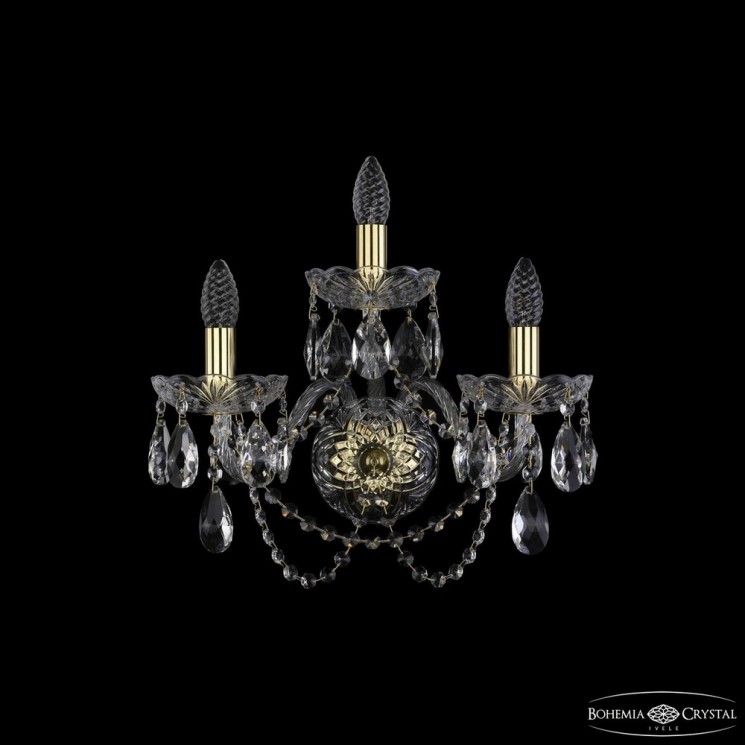 Бра хрустальные 1402B/2+1/160/XL G Bohemia Ivele Crystal (Стеклянный рожок)