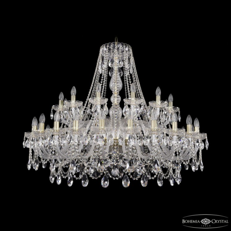 Люстра хрустальная 1411/24+12/460 G Bohemia Ivele Crystal (Стеклянный рожок)