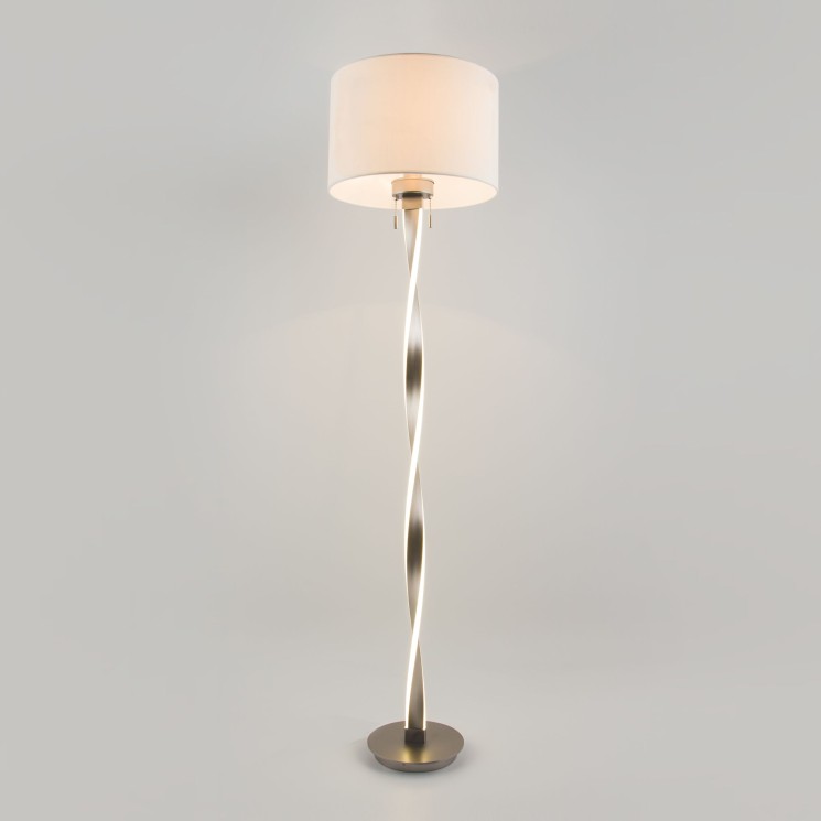 Напольный светодиодный светильник с тканевым абажуром                      Bogate's  992 белый / никель