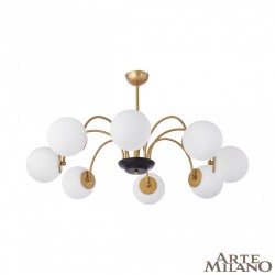 Люстра с плафонами шар 312066/D940/8 BS/BK Arte Milano (Потолочные)